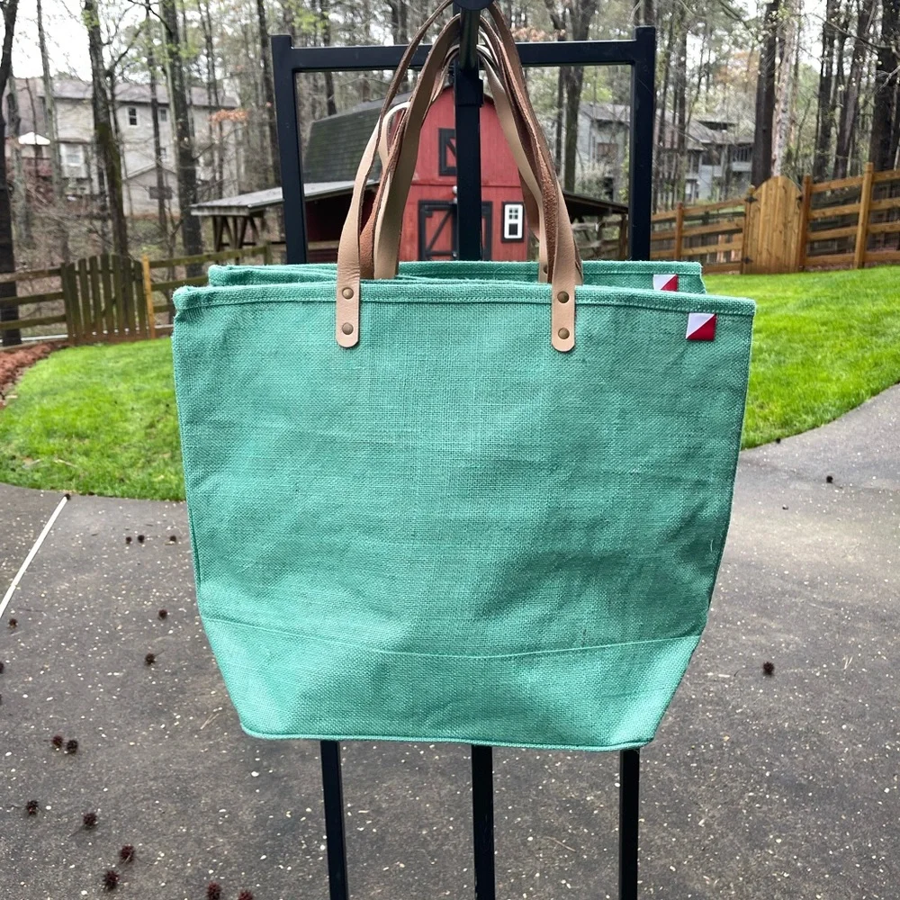Shorebags Green Jute Tote Bag - Picture 7 of 10